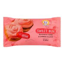 Булочка «SWEET BUN» в глазурі зі смаком полуниці